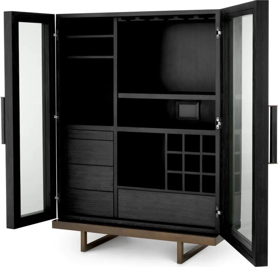 Bufet, Bar design LUX, Furnir de stejar gri carbune, Connaught