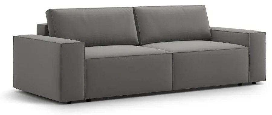 Canapea gri deschis extensibilă/cu spațiu de depozitare cu tapițerie din catifea 247 cm Jodie – Micadoni