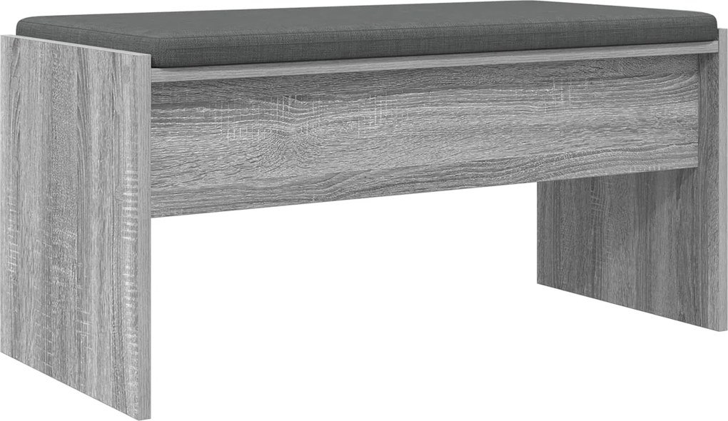 vidaXL Bancă pentru hol cu pernă Gri Sonoma 83 x 38 x 40 cm