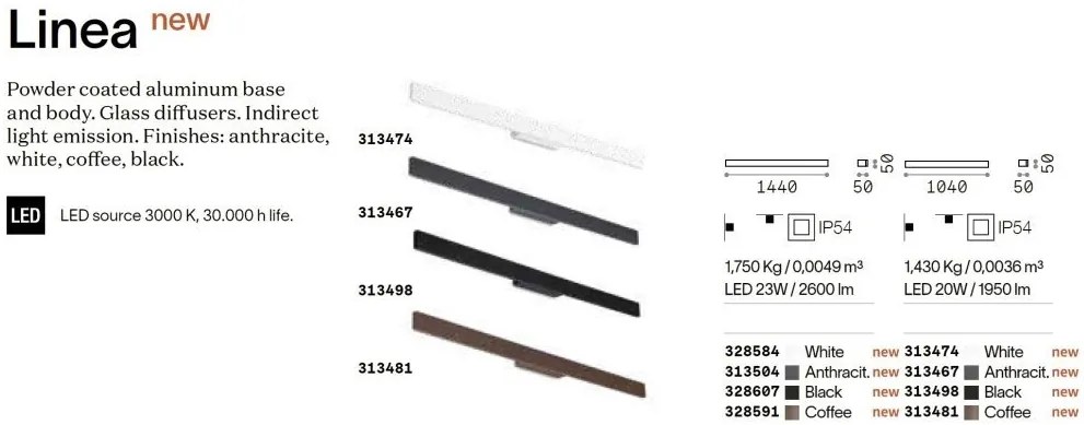Aplica LED iluminat exterior Ip54 Linea ap d144 antracit