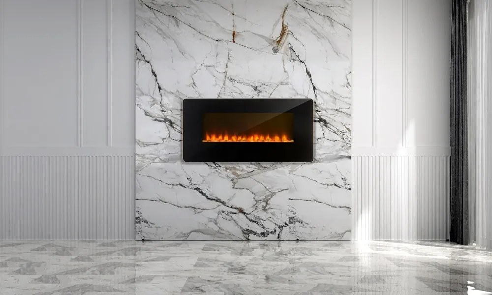 Șemineu electric, montare pe perete/montare pe picior, 1500w, telecomanda