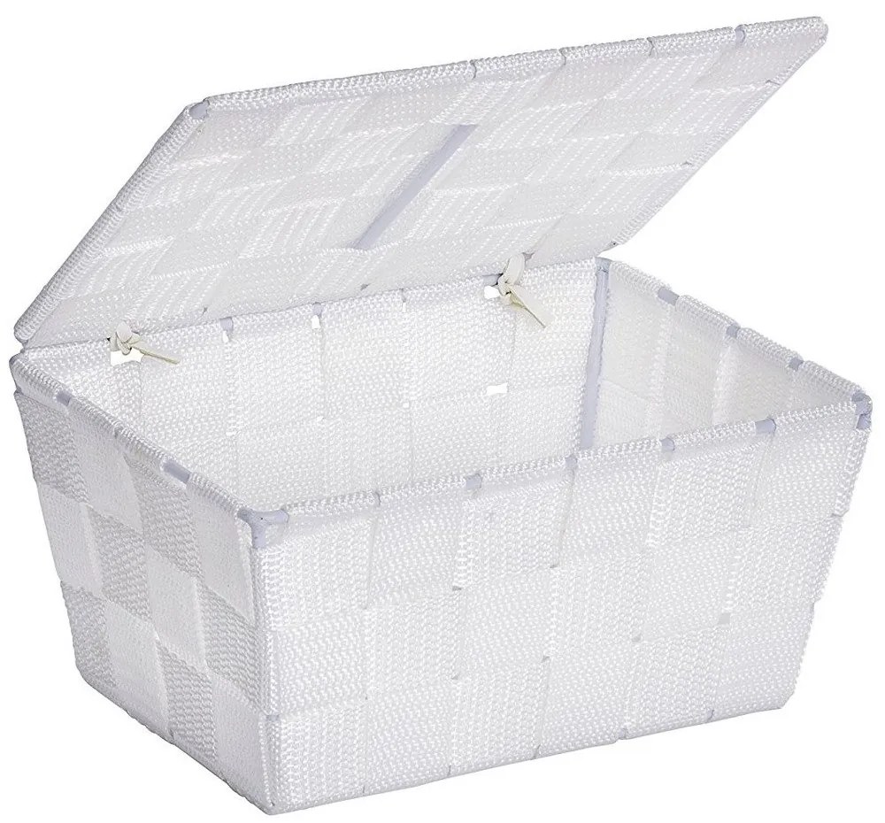 Coș cu capac pentru depozitare ADRIA, WENKO, alb