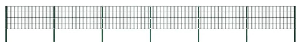 vidaXL Panou de gard cu stâlpi din fier, verde, 1040x80 cm