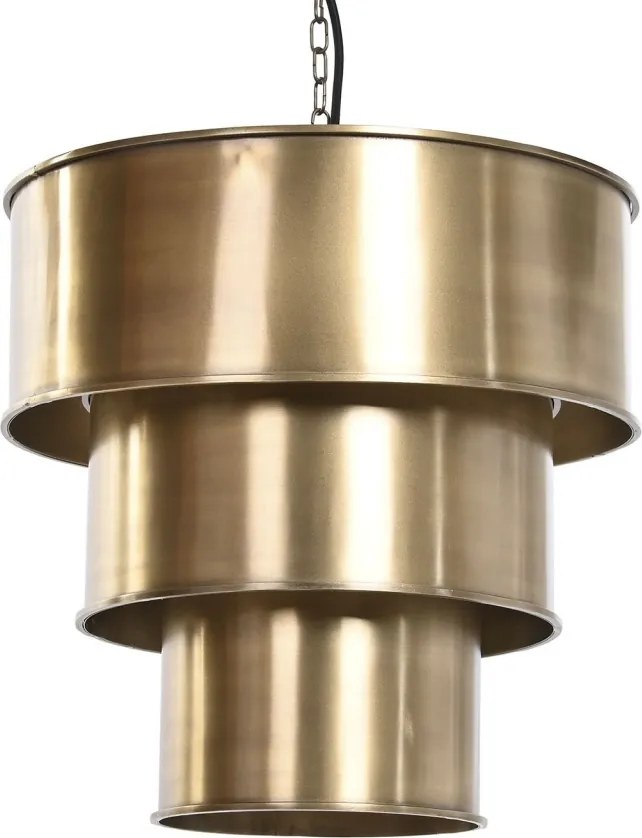 Lustră suspendată din metal, auriu, cu 3 abajururi, 41 x 42 cm, „Vichy”