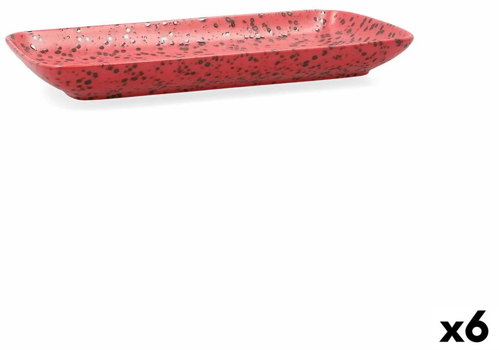 Platou pentru servire ariane oxide ceramică roșu (28 x 14 cm) (6 unități)
