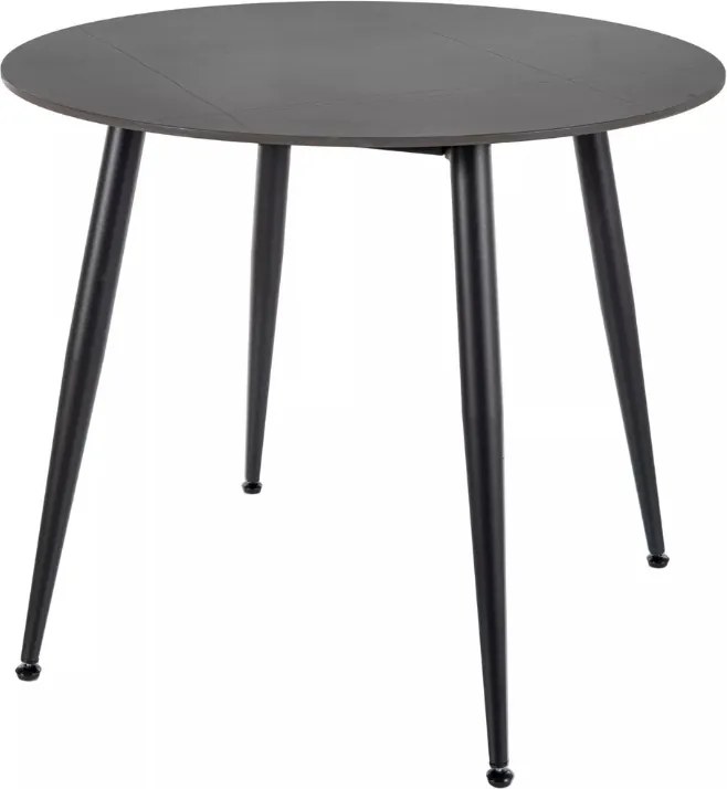 Masa rotunda de dining RION 90 cm cu blat ceramic, marmura neagra