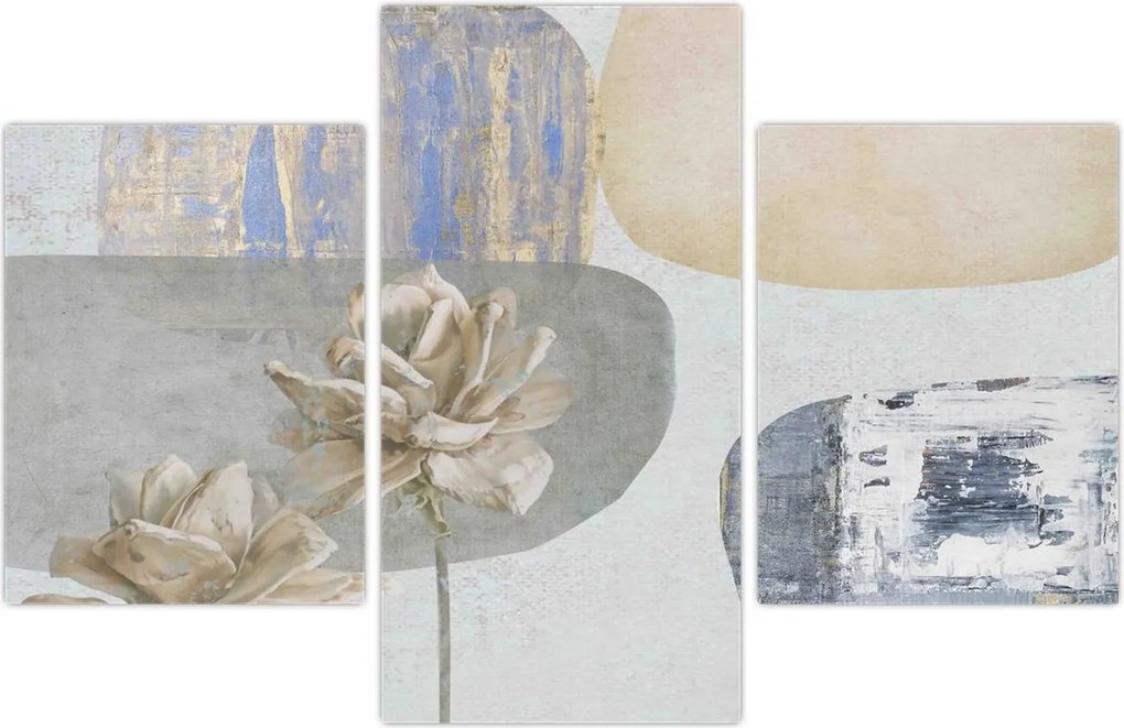 Tablou - Pictură flori și texturi (90x60 cm)