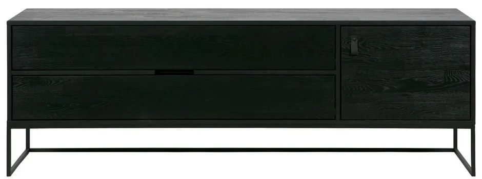 Comodă TV neagră din lemn de frasin 180x61x44 cm Silas – WOOOD