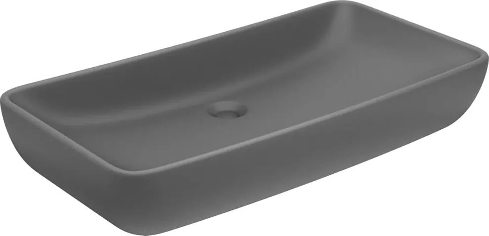 vidaXL Chiuvetă de lux gri închis mat 71x38 cm ceramică dreptughiular