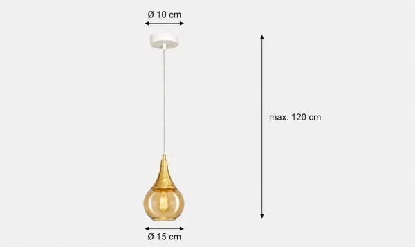 Lustră pe cablu LACRIMA WHITE 1xE27/60W/230V
