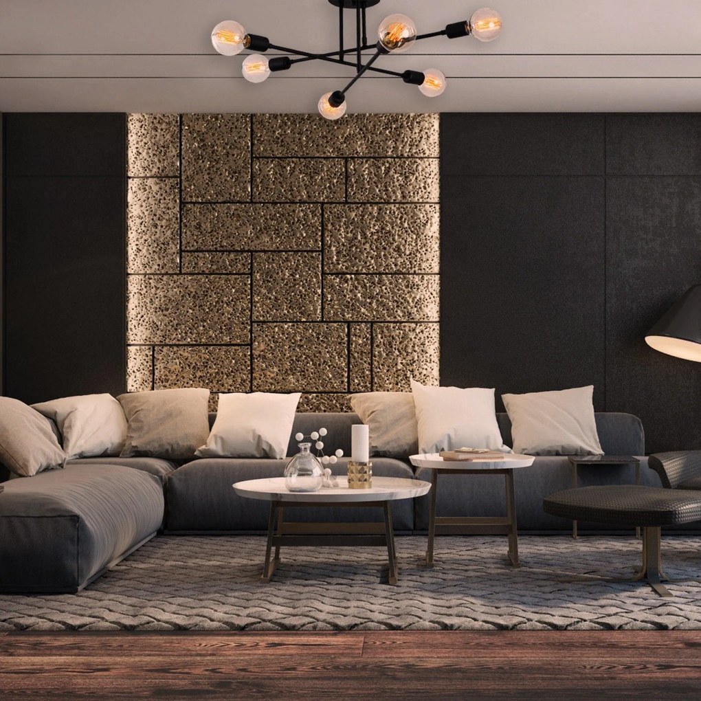 Lustra Luminar, Neagra, 64 x 64 cm