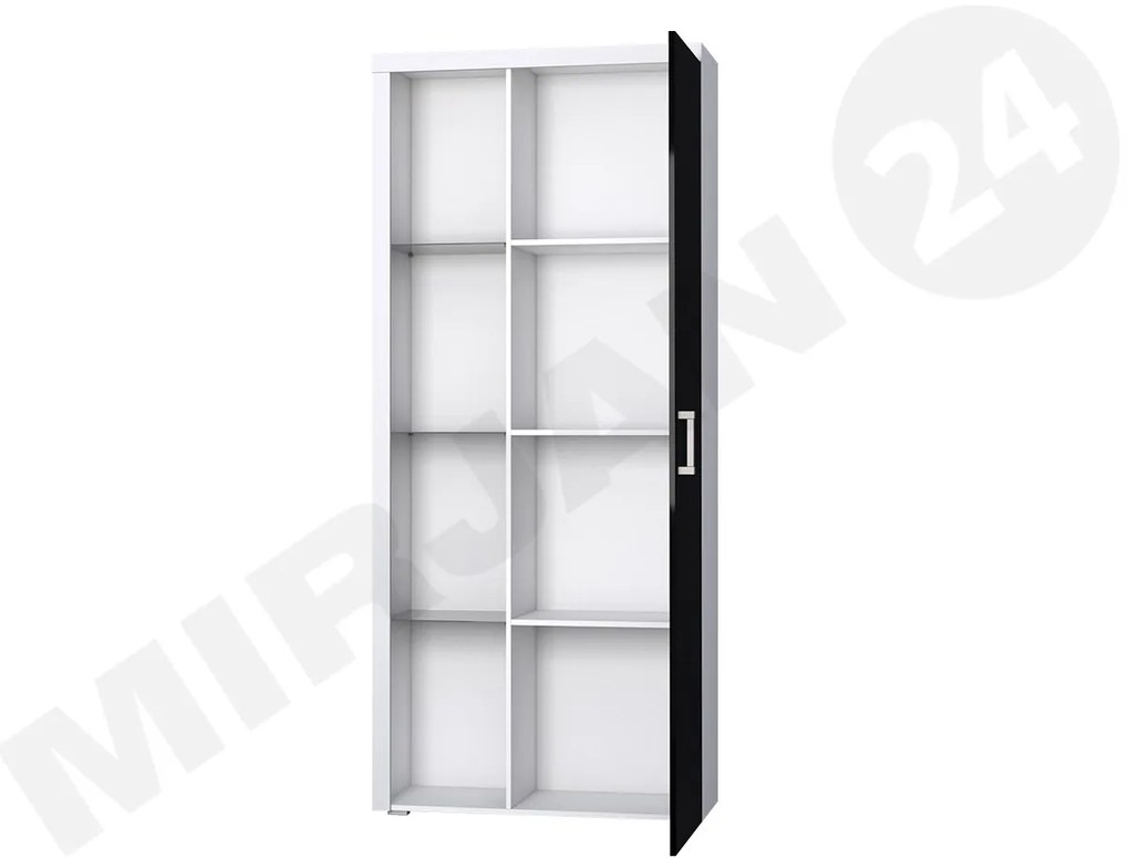 Dulap cu rafturi Magnolia MA2 (Alb + Negru lucios ) (fără iluminat). 1058274