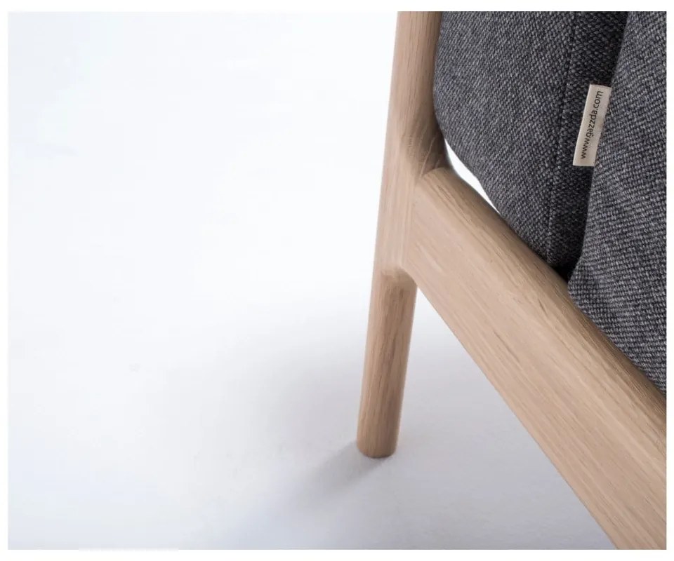 Fotoliu din lemn de stejar Gazzda Fawn, gri închis