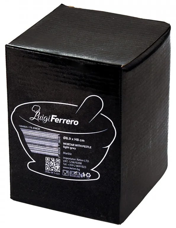 Mojar marmură Luigi Ferrero FR-898GR Ø8,9xH8cm, gri deschis 1004805