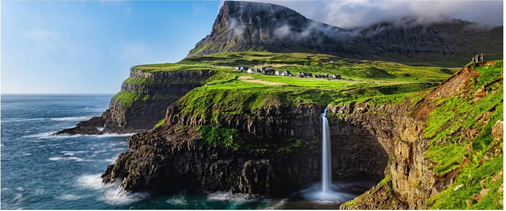 Tablou - Cascada Múlafossur (120x50 cm)