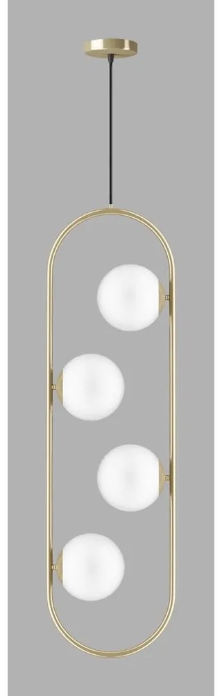 Lustră aurie cu abajur din sticlă Club – Squid Lighting