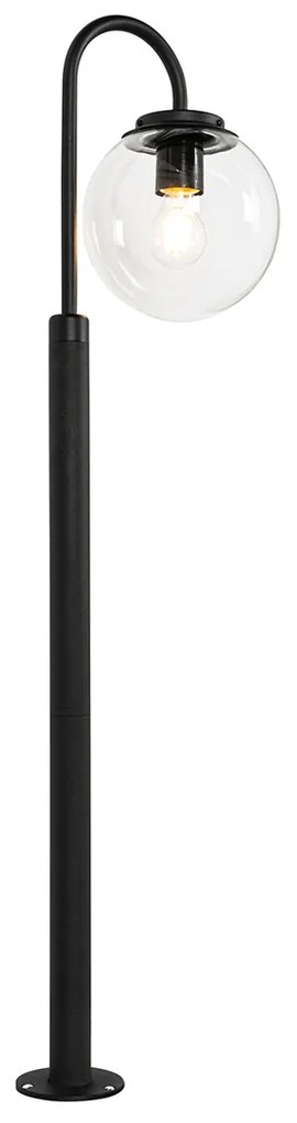 Llanternă modernă neagră cu sticlă transparentă 100 cm IP44 - Sfera