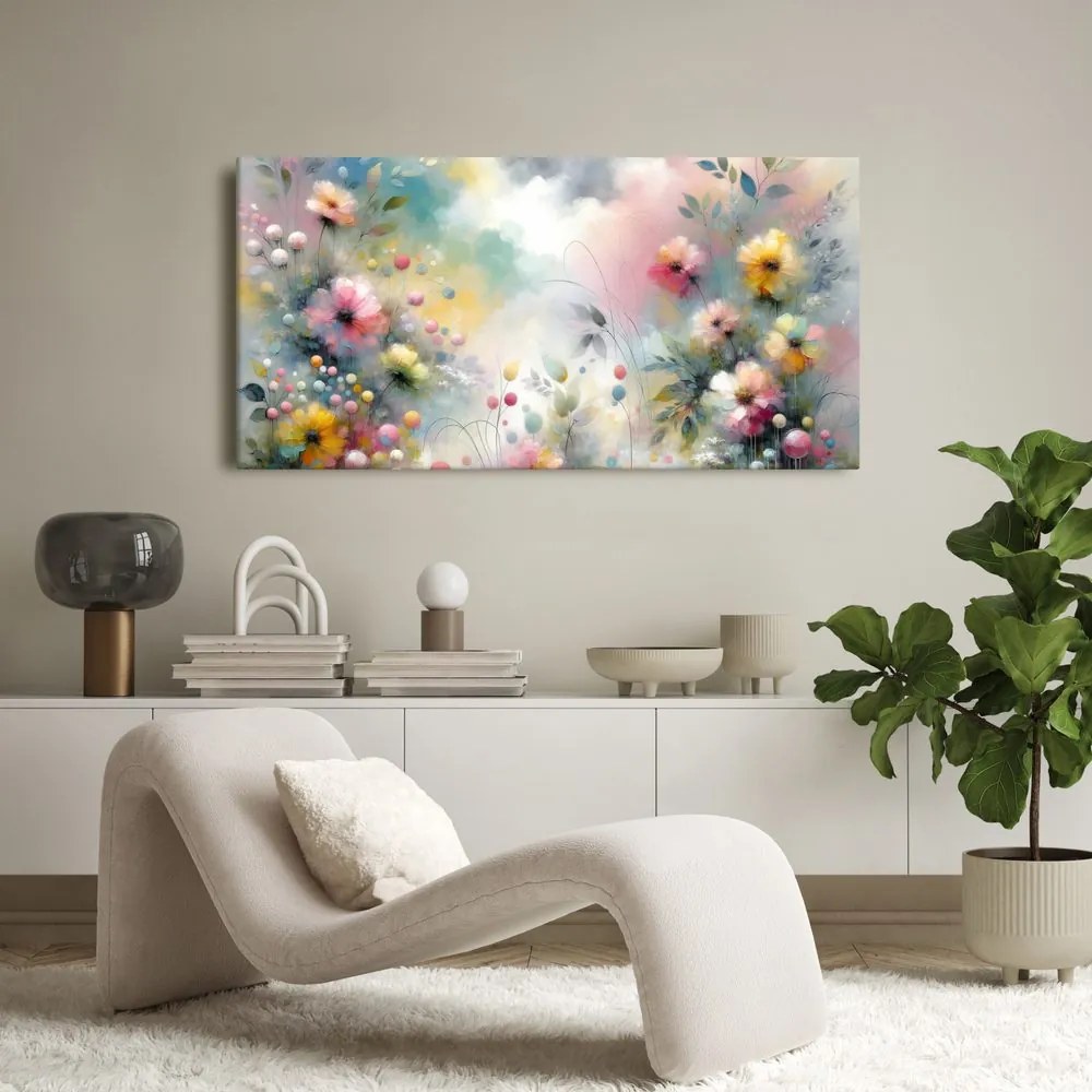 Tablou flori pastelate romantice