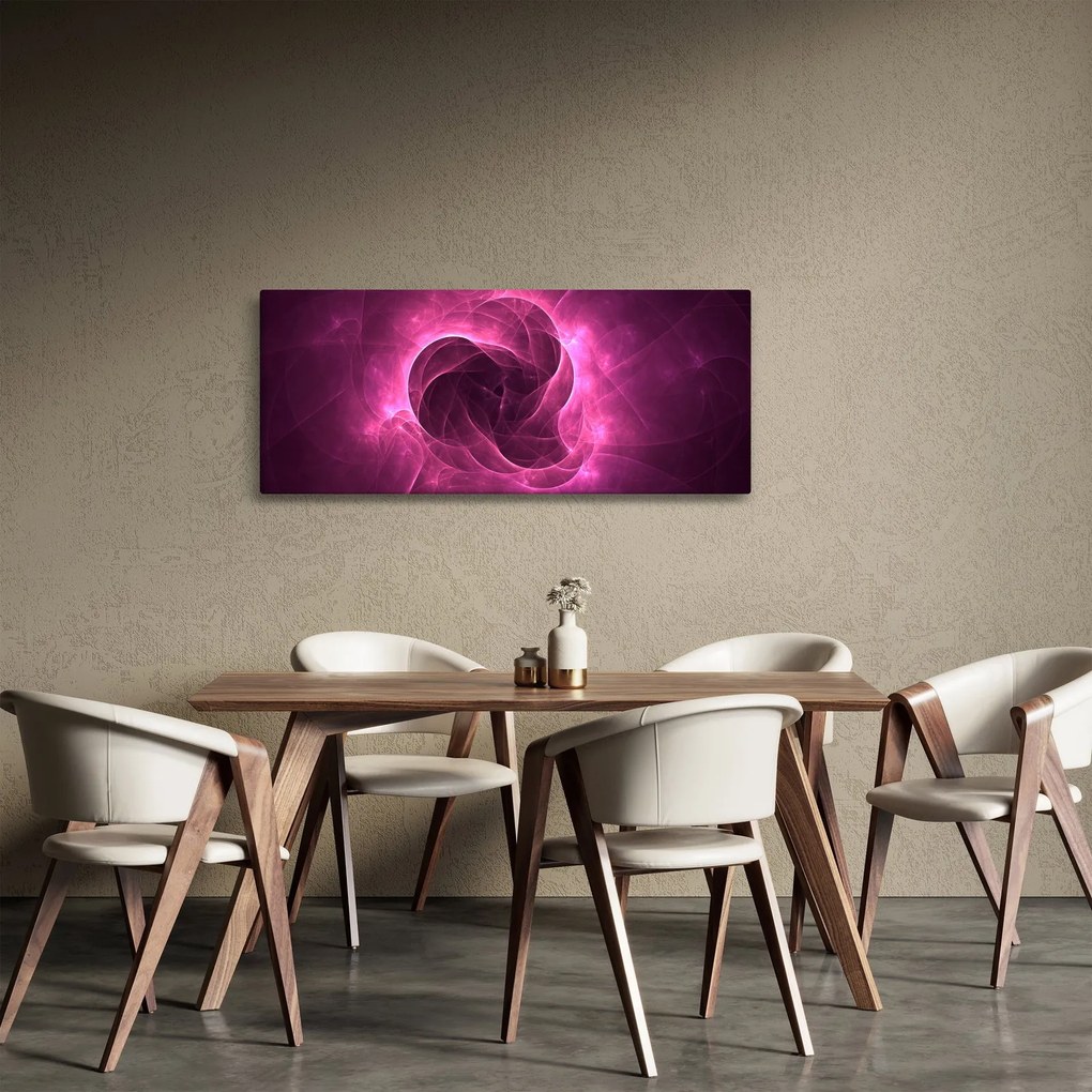 Tablou cu abstracțiune modernă în roz (120x50 cm)