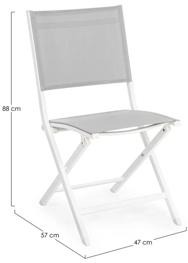 Scaun de grădină alb din metal Elin – Bizzotto