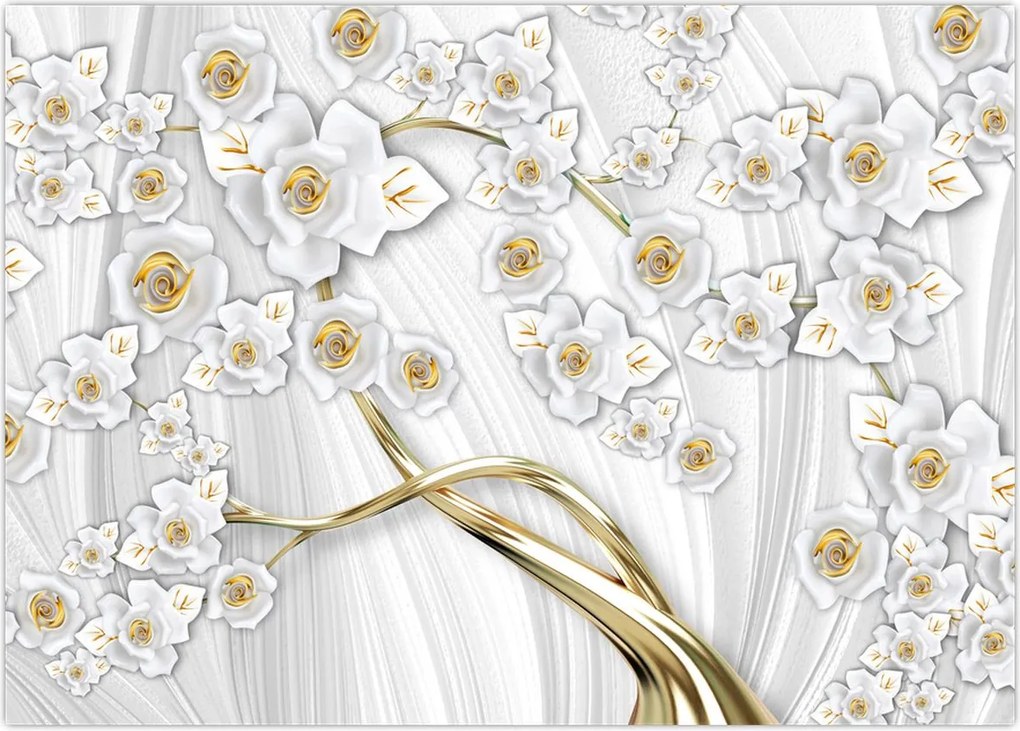 Tablou - Copac cu decor auriu (70x50 cm)