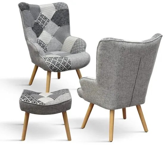 PAZZO DESIGN Fotoliu Ludovica, multicolor, cu suport pentru picioare| Aosom Romania