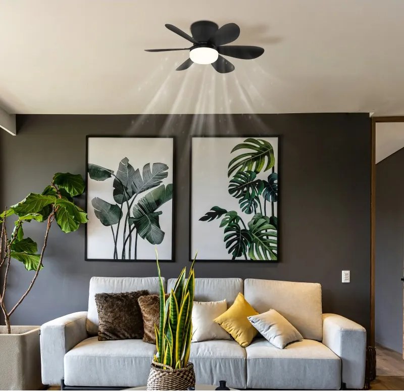 Lustra LED cu Ventilator si telecomanda DELORES negru