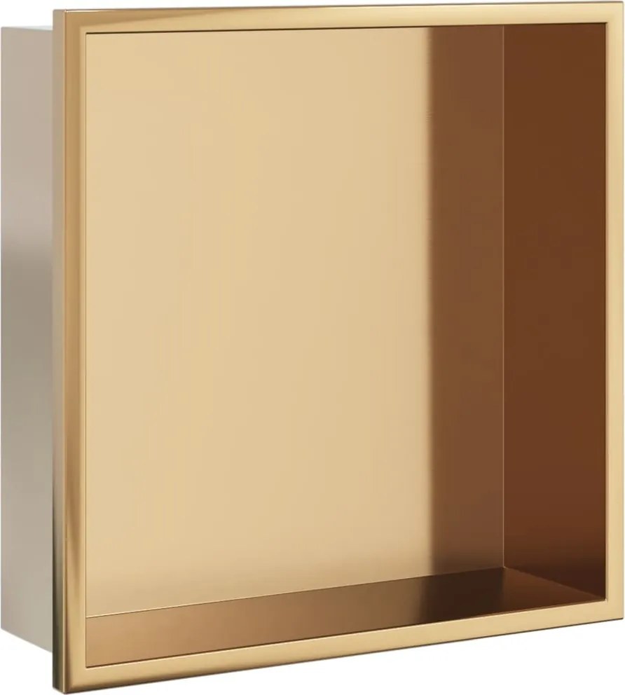 vidaXL Nișă de duș, auriu periat, 32x32x9 cm, oțel inoxidabil