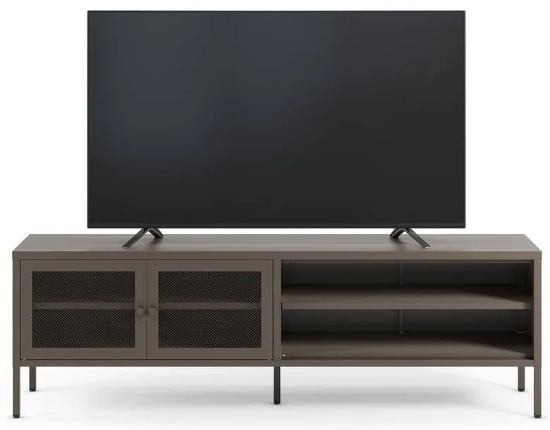 Comodă TV gri din metal 160x50x35 cm Fayna – Marckeric