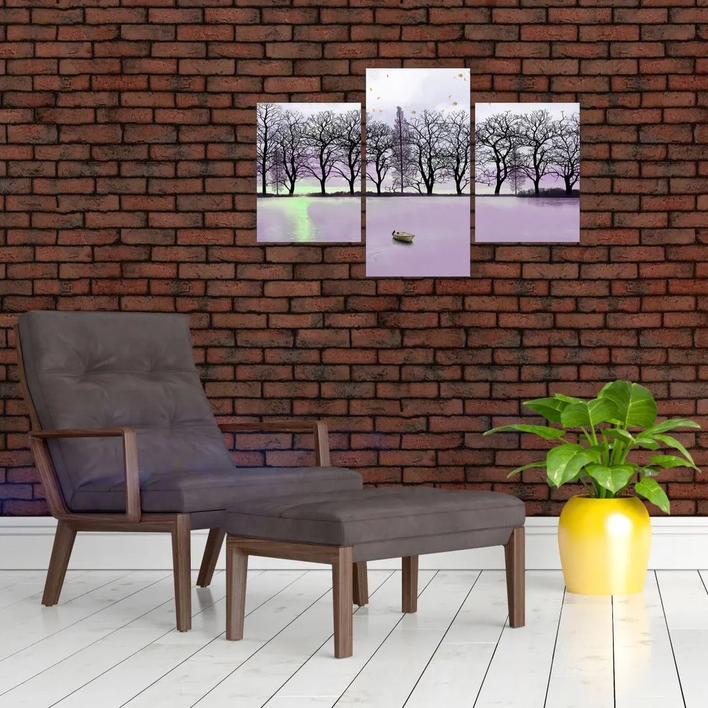 Tablou - Barcă pe lac (90x60 cm)