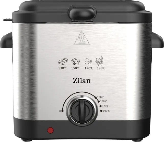 Friteuza electrica ZILAN ZLN4185 - 2.5L, 1600W, termostat reglabil 130-190°C, inox