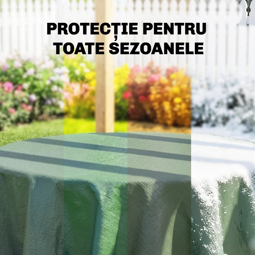 Outsunny Prelată Exterioară Impermeabilă 6x4 m, Prelată din PE cu Ochiuri Reîntărite, Rezistentă la UV pentru Mobilier de Grădină, Sere, Lemn de Foc, Verde | Aosom Romania