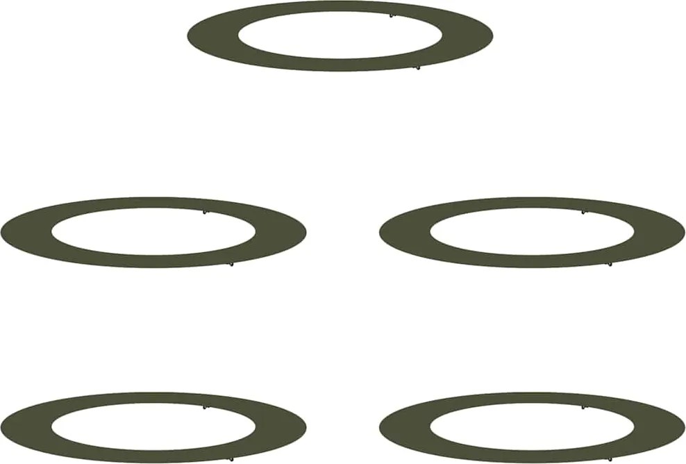 vidaXL potrivit pentru inele de copac plat 5 pcs Olivengrønn Ø60 / 90 cm