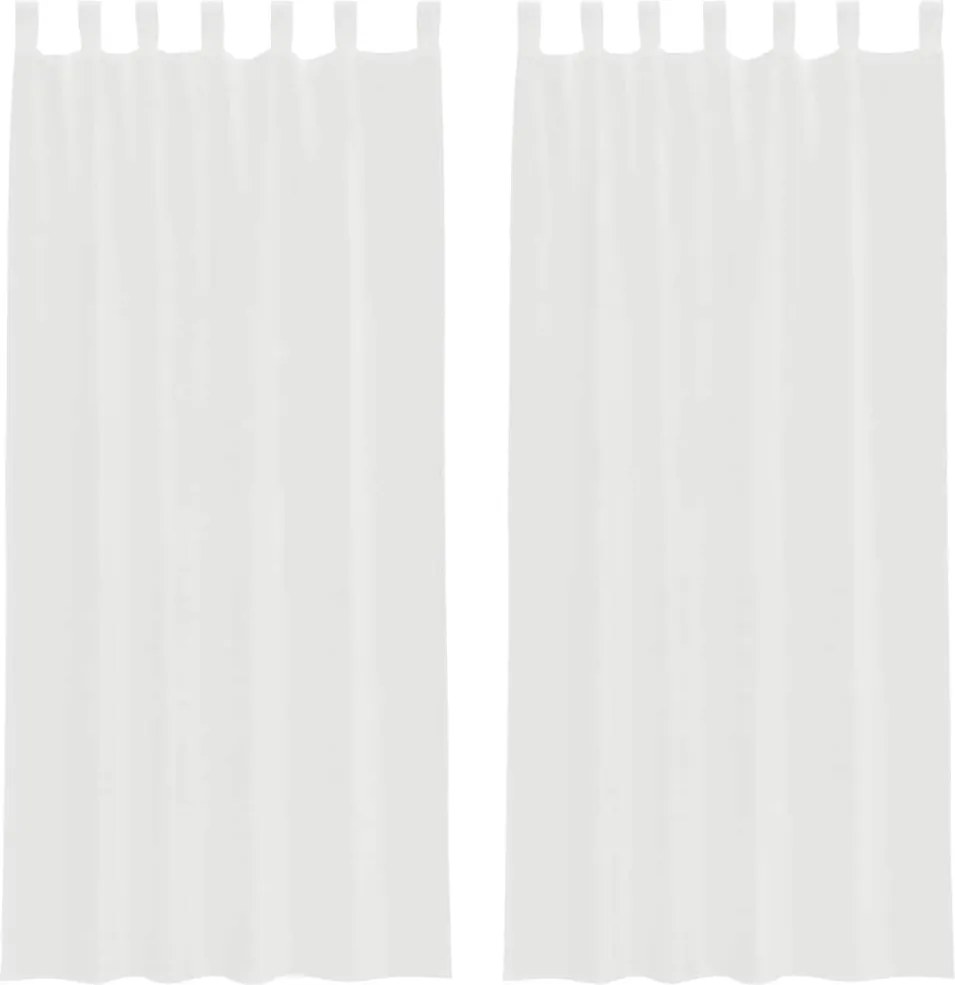 vidaXL Perdele Voile cu Bucle 2 buc Alb 140x225 cm