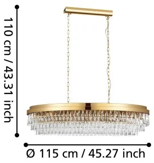 Lustră pe lanț VALPARAISO 13xE14/40W/230V aurie Eglo 39463