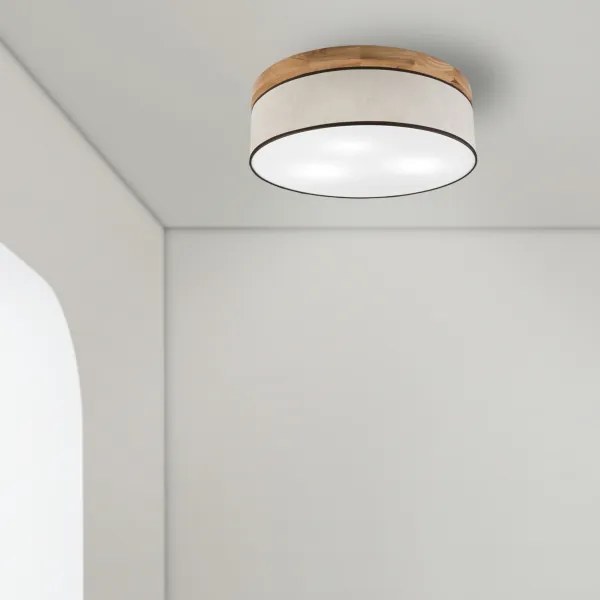 Plafonieră Brilagi BELLADONNA 3xE27/15W/230V d. 50 cm crem/stejar