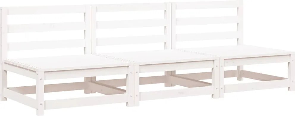 vidaXL Canapele grădină fără cotiere, 3 buc., alb, 70x70x67 cm