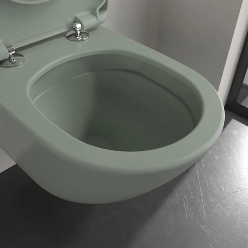 Vas wc suspendat, Villeroy & Boch, Antao, rimless, cu TwistFlush, verde mat