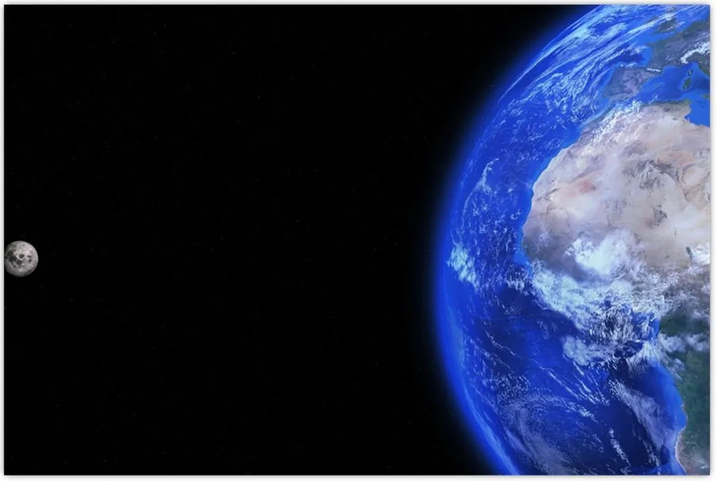 Tablou - Luna și Pământul (90x60 cm)