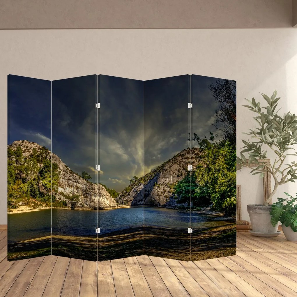 Paravan - Peisajul cu lac (210x170 cm)