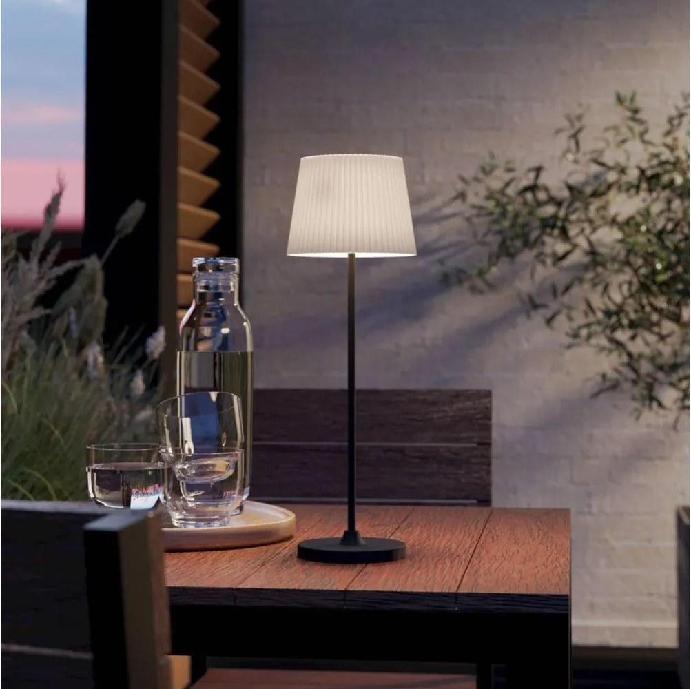 Eglo 75934 - Lampă de masă LED reîncărcabilă, cu dimmer, LEONERO, LED 3,8 W / 5 V, 2000 mAh, neagră/cremă