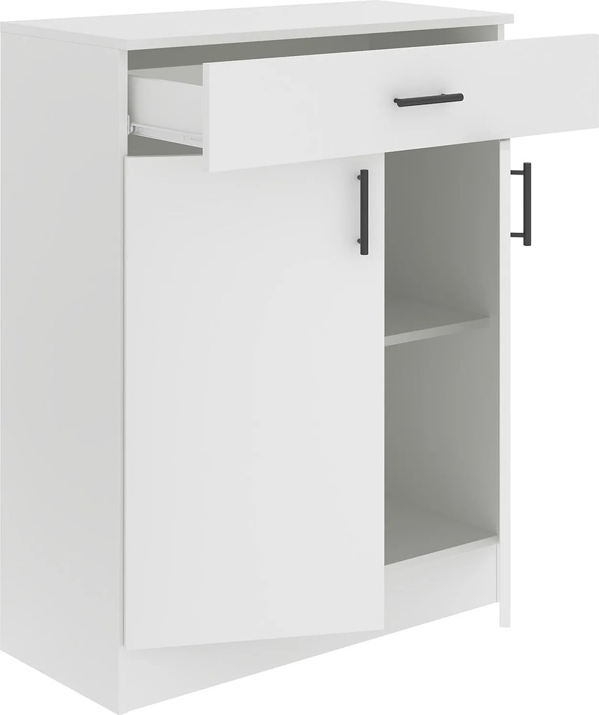 Comoda Tisa, 1 Sertar, 2 Usi, Alb, 80 x 35 x 100 cm