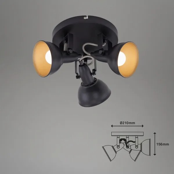 Corp de iluminat cu spoturi 3xE14/40W/230V negru