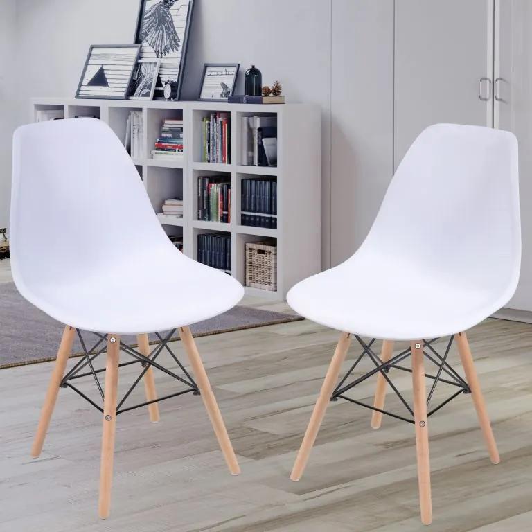 Miadomodo Set de 2 scaune de sufragerie cu scaun din plastic