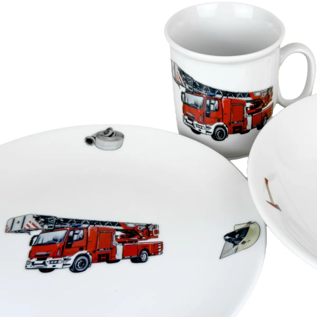 Thun Set de masă pentru copii din 3 piese Pompieri