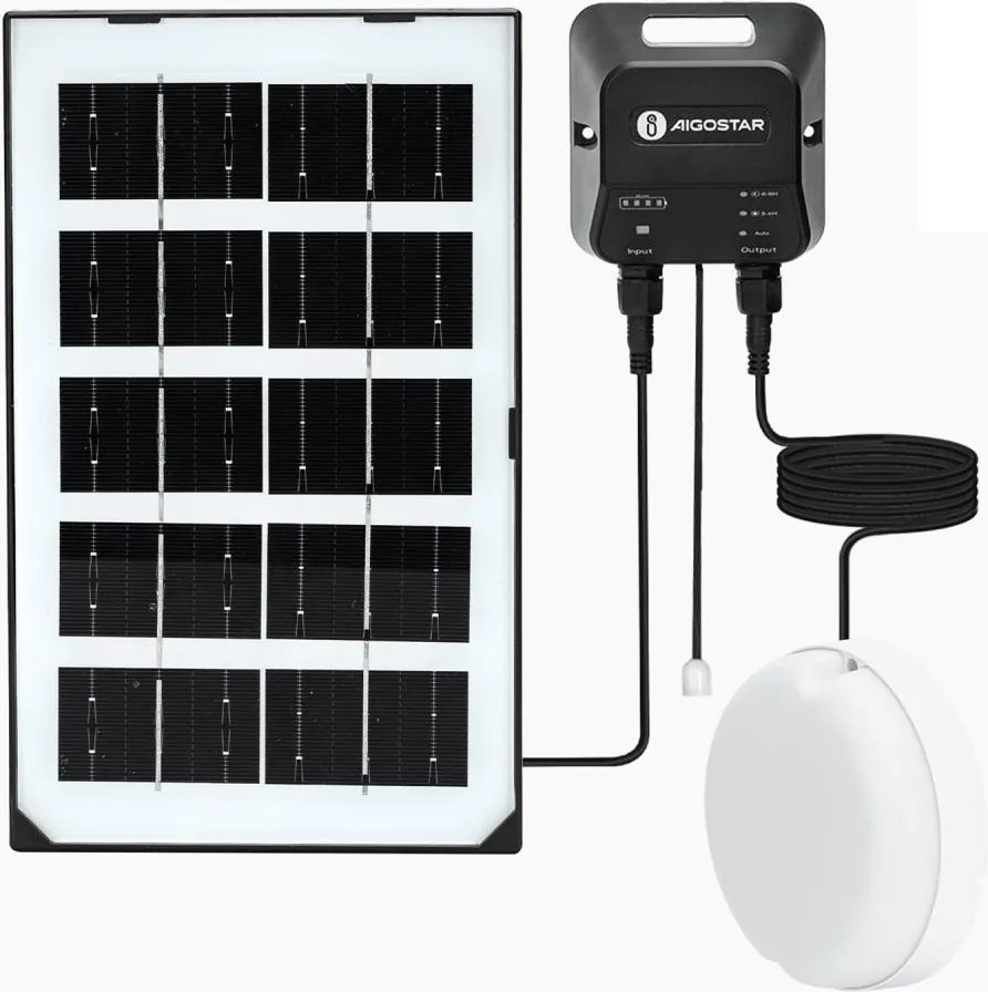 Aigostar - Lampă solară LED/35W/12V 3000 mAh 6500K Ø 16,8 cm