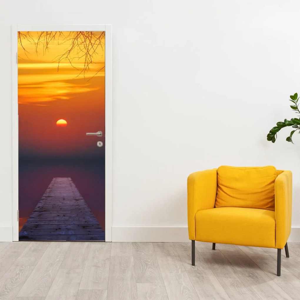 Fototapet pentru usă - Pod la apus de soare (95x205cm)