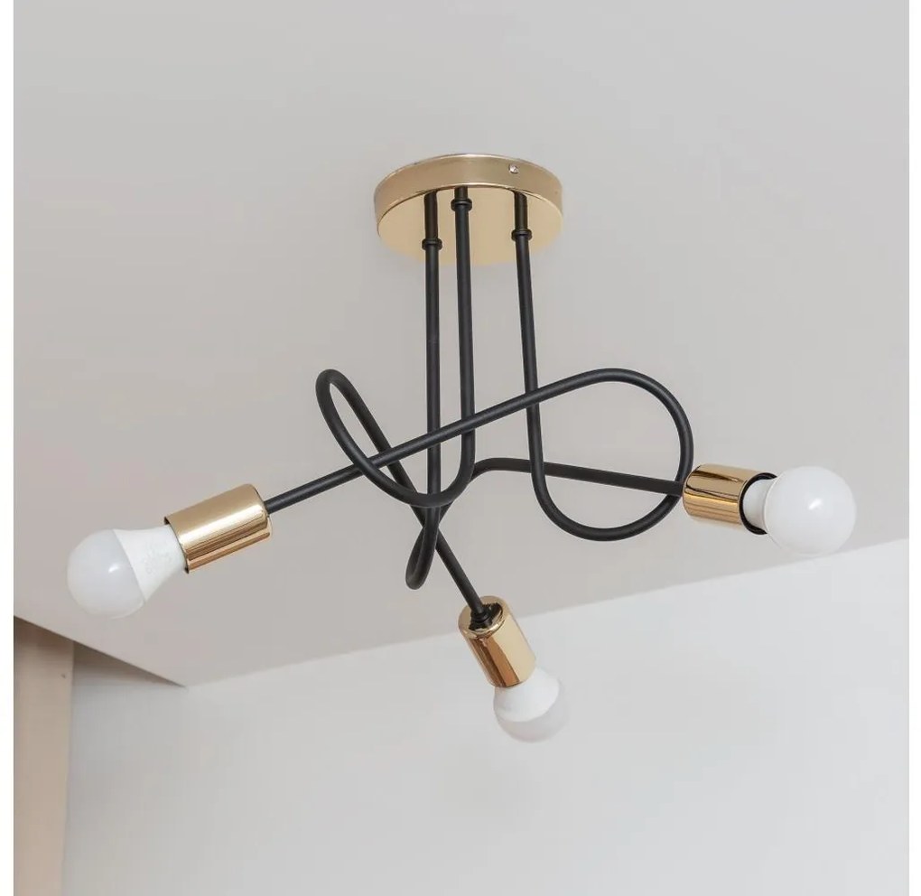 Lustră aplicată OXFORD 3xE27/15W/230V auriu/negru
