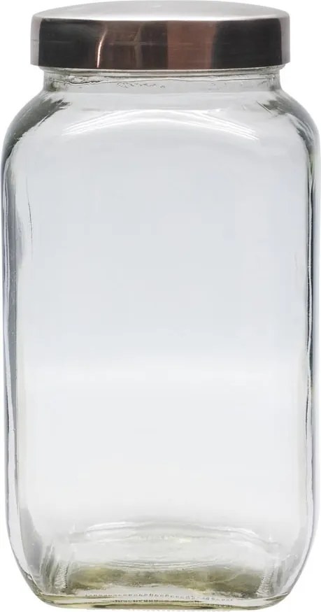 Borcan din sticla, cu capac din aluminiu, Silver
