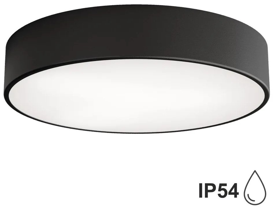 Plafonieră pentru baie CLEO 2xE27/24W/230V d. 40 cm neagră IP54